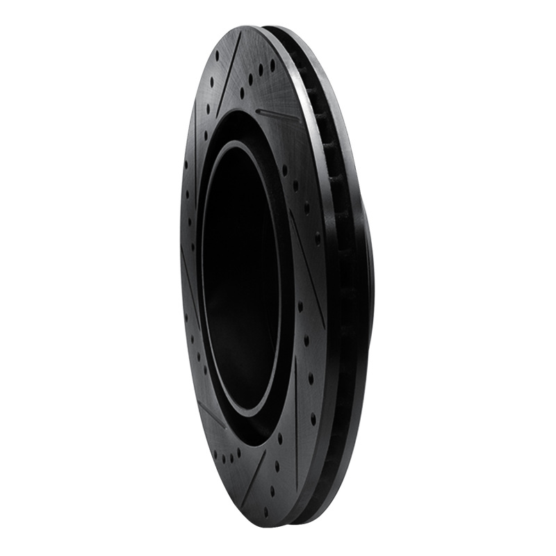 Dodge Charger Brake Rotor (1) - Rear Right - R1 Concepts - Drilled & Slotted - Black - `06-`23